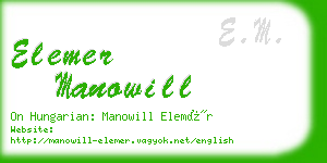 elemer manowill business card